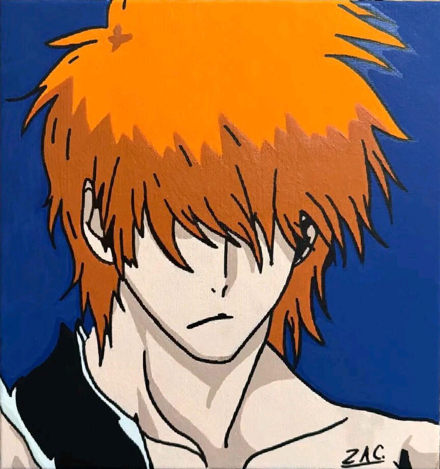 Ichigo Kurosaki - Custom Painting 14x14 - $65