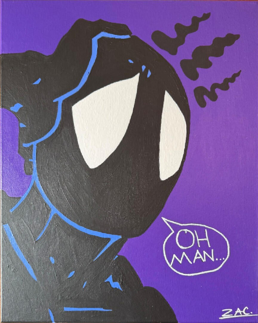 Spiderman Custom Painting 16x20 - $100